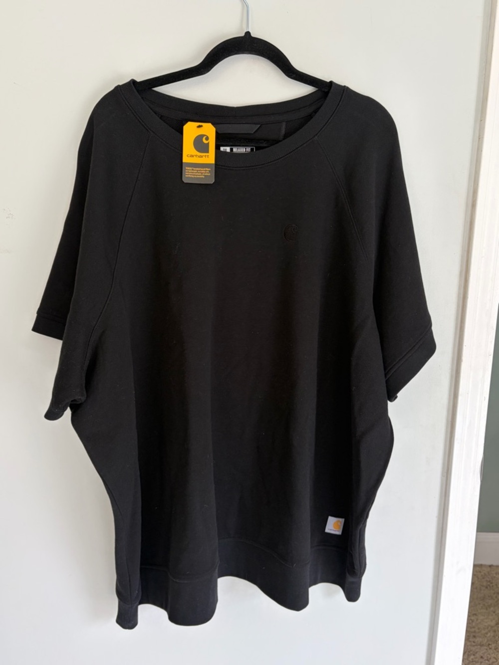 Carhartt Relaxed Fit Black Short-Sleeve Crew Sweatshirt 3x NWT!